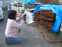 ⑤木工所に搬入された板の保管状況をチェック